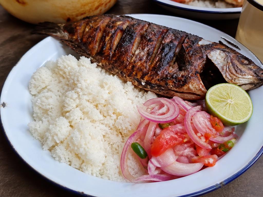 Attiéké au poisson braisé