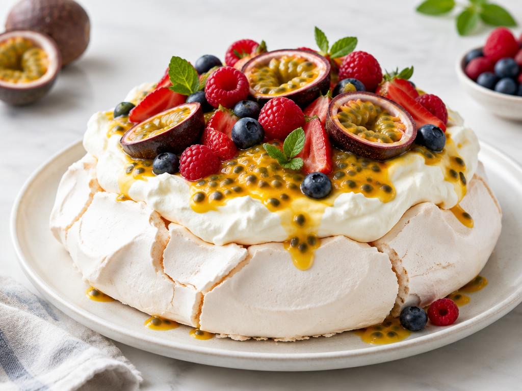 Pavlova aux fruits de la passion